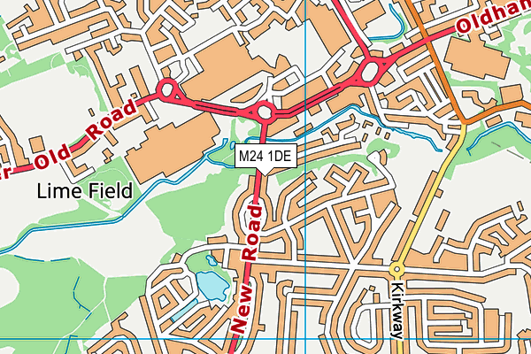 M24 1DE map - OS VectorMap District (Ordnance Survey)