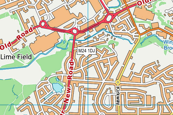 M24 1DJ map - OS VectorMap District (Ordnance Survey)