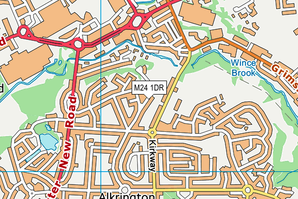 M24 1DR map - OS VectorMap District (Ordnance Survey)