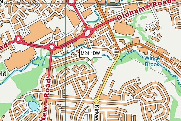 M24 1DW map - OS VectorMap District (Ordnance Survey)