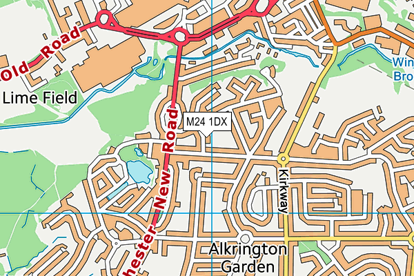 M24 1DX map - OS VectorMap District (Ordnance Survey)