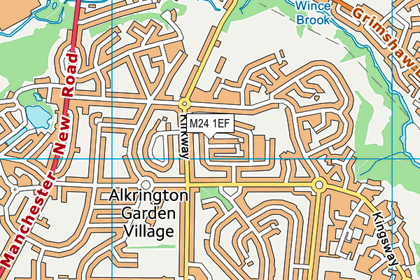 M24 1EF map - OS VectorMap District (Ordnance Survey)