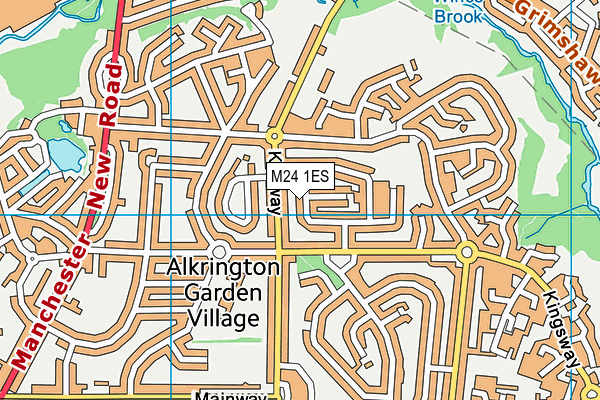 M24 1ES map - OS VectorMap District (Ordnance Survey)