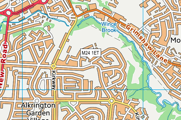 M24 1ET map - OS VectorMap District (Ordnance Survey)