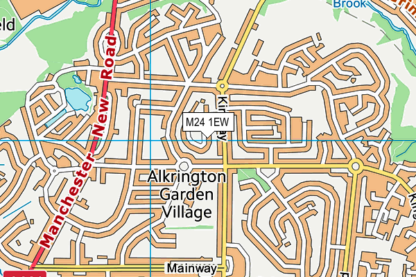 M24 1EW map - OS VectorMap District (Ordnance Survey)