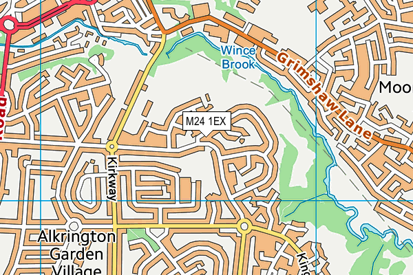 M24 1EX map - OS VectorMap District (Ordnance Survey)