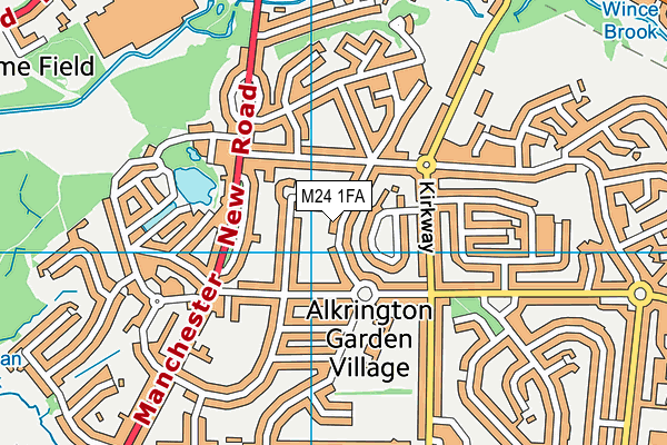 M24 1FA map - OS VectorMap District (Ordnance Survey)