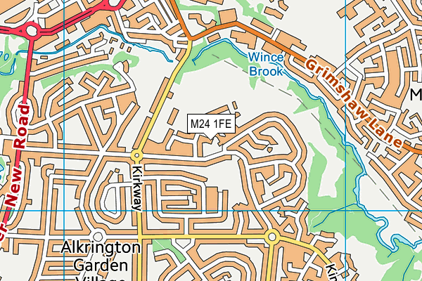 M24 1FE map - OS VectorMap District (Ordnance Survey)