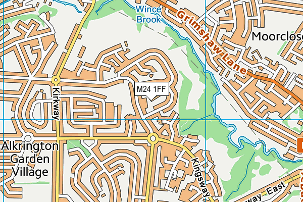 M24 1FF map - OS VectorMap District (Ordnance Survey)