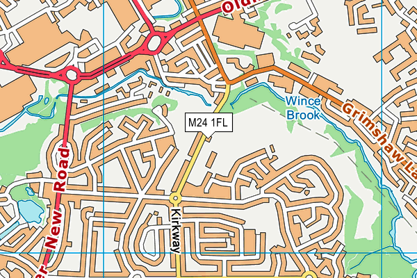 St Peter's Roman Catholic Primary School, Rochdale map (M24 1FL) - OS VectorMap District (Ordnance Survey)