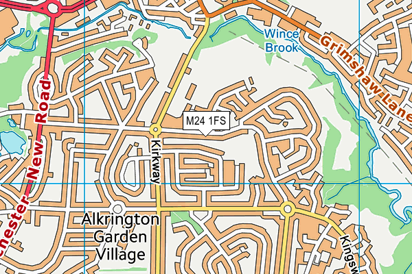 M24 1FS map - OS VectorMap District (Ordnance Survey)