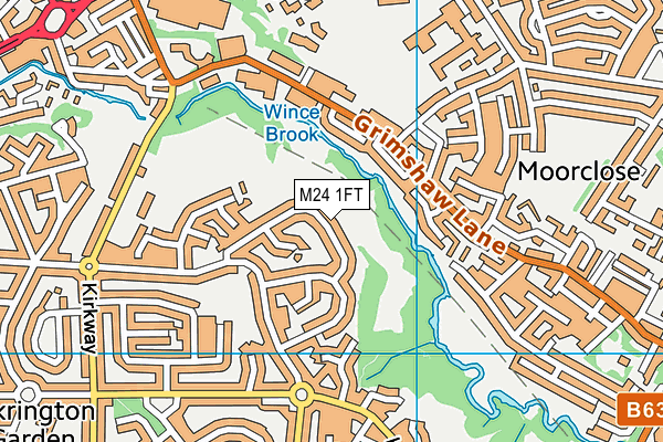 M24 1FT map - OS VectorMap District (Ordnance Survey)