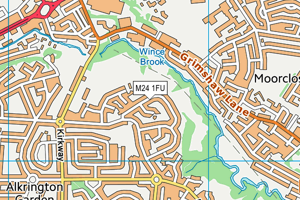 M24 1FU map - OS VectorMap District (Ordnance Survey)