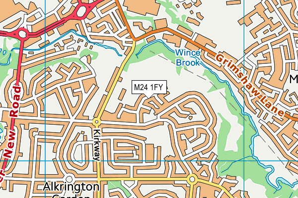 M24 1FY map - OS VectorMap District (Ordnance Survey)