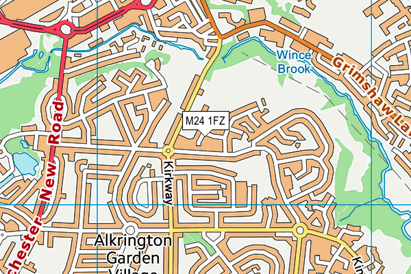 M24 1FZ map - OS VectorMap District (Ordnance Survey)