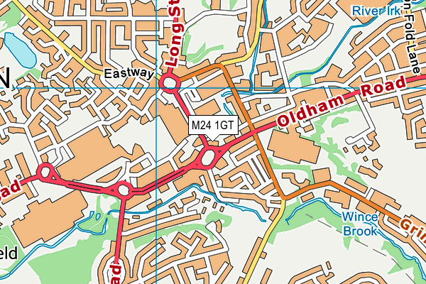 M24 1GT map - OS VectorMap District (Ordnance Survey)