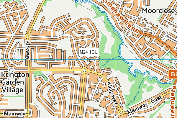 M24 1GU map - OS VectorMap District (Ordnance Survey)