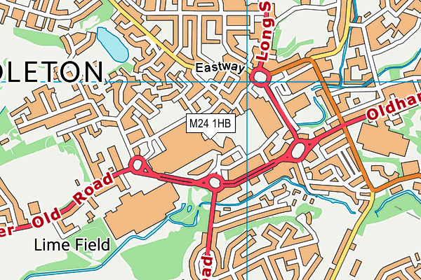 M24 1HB map - OS VectorMap District (Ordnance Survey)