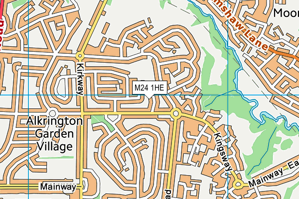 M24 1HE map - OS VectorMap District (Ordnance Survey)