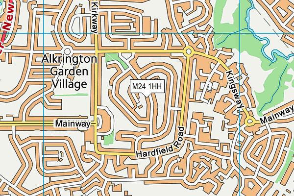 M24 1HH map - OS VectorMap District (Ordnance Survey)