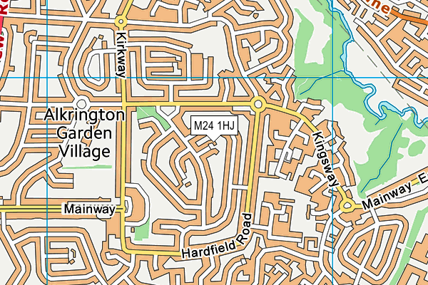 M24 1HJ map - OS VectorMap District (Ordnance Survey)