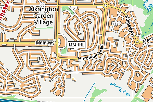M24 1HL map - OS VectorMap District (Ordnance Survey)