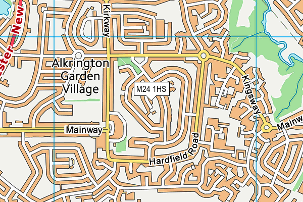 M24 1HS map - OS VectorMap District (Ordnance Survey)