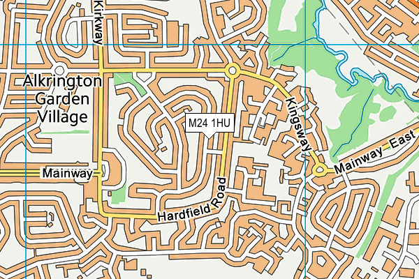 M24 1HU map - OS VectorMap District (Ordnance Survey)
