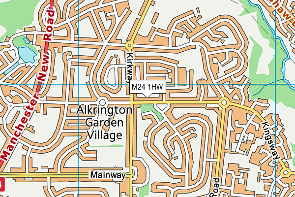 M24 1HW map - OS VectorMap District (Ordnance Survey)