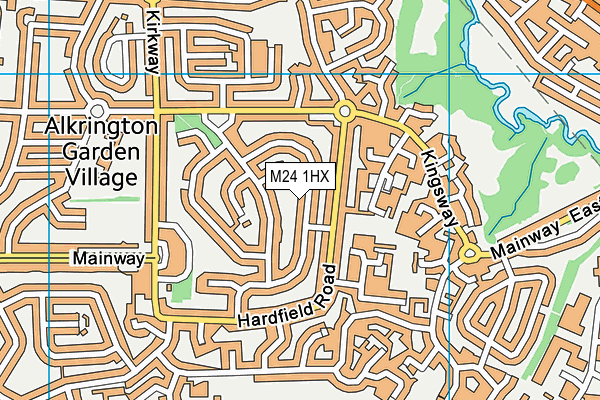 M24 1HX map - OS VectorMap District (Ordnance Survey)
