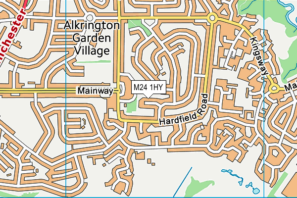 M24 1HY map - OS VectorMap District (Ordnance Survey)