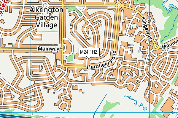 M24 1HZ map - OS VectorMap District (Ordnance Survey)