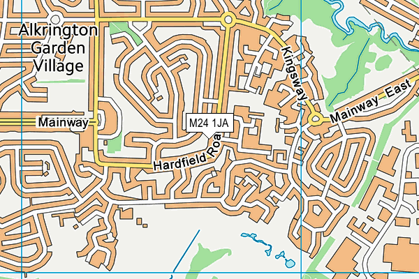 M24 1JA map - OS VectorMap District (Ordnance Survey)