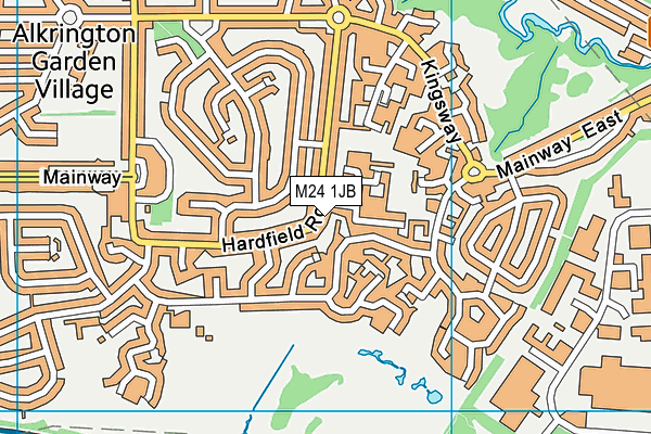 M24 1JB map - OS VectorMap District (Ordnance Survey)