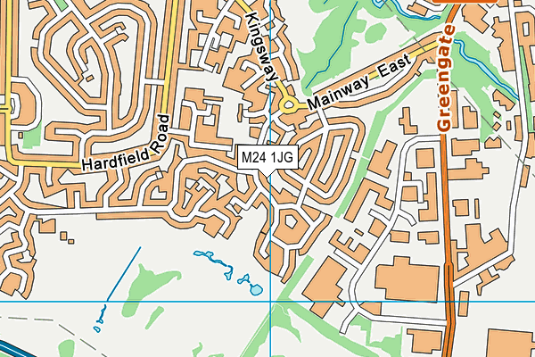 M24 1JG map - OS VectorMap District (Ordnance Survey)