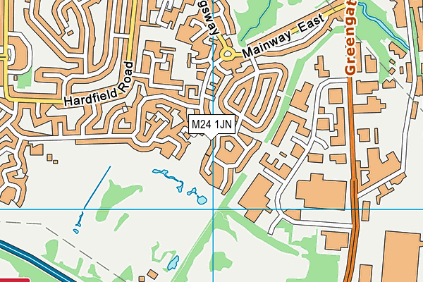 M24 1JN map - OS VectorMap District (Ordnance Survey)
