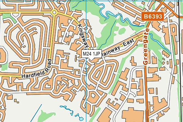 M24 1JP map - OS VectorMap District (Ordnance Survey)