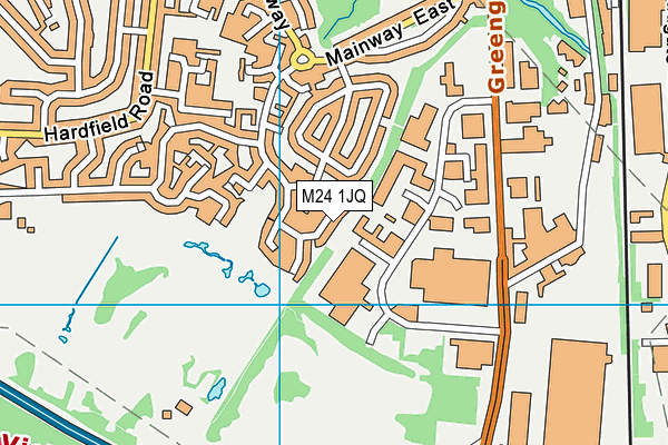 M24 1JQ map - OS VectorMap District (Ordnance Survey)