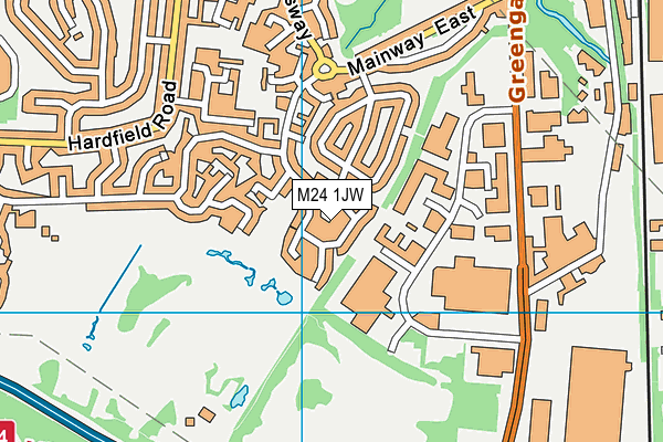 M24 1JW map - OS VectorMap District (Ordnance Survey)