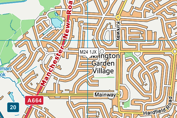 M24 1JX map - OS VectorMap District (Ordnance Survey)