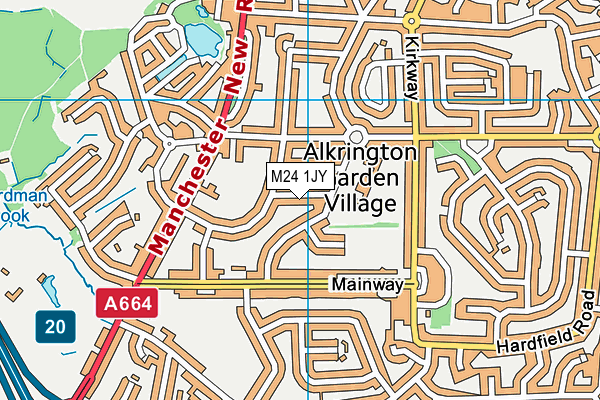 M24 1JY map - OS VectorMap District (Ordnance Survey)