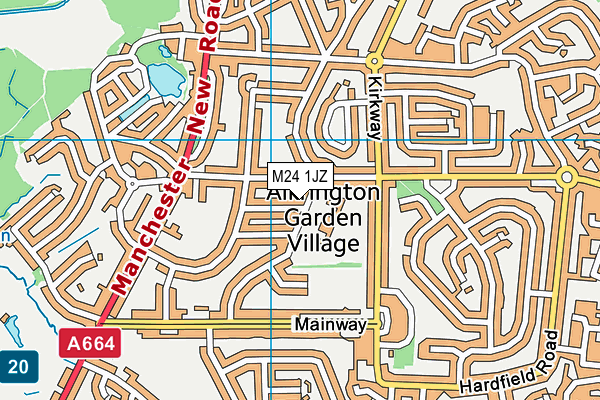 Alkrington Community Primary School map (M24 1JZ) - OS VectorMap District (Ordnance Survey)
