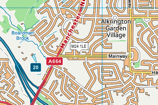 M24 1LE map - OS VectorMap District (Ordnance Survey)