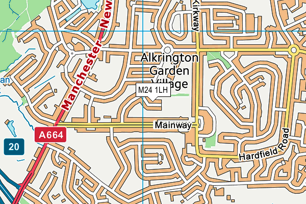 M24 1LH map - OS VectorMap District (Ordnance Survey)