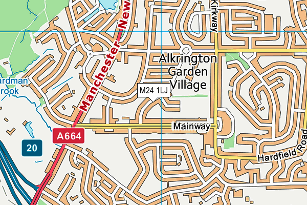 M24 1LJ map - OS VectorMap District (Ordnance Survey)