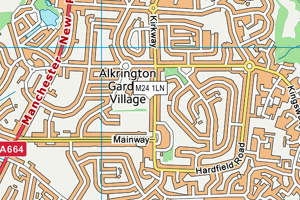 M24 1LN map - OS VectorMap District (Ordnance Survey)