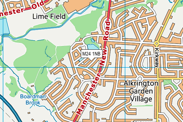 M24 1NB map - OS VectorMap District (Ordnance Survey)