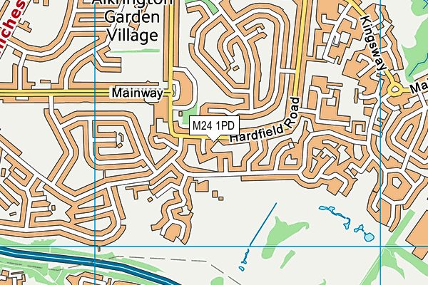 M24 1PD map - OS VectorMap District (Ordnance Survey)