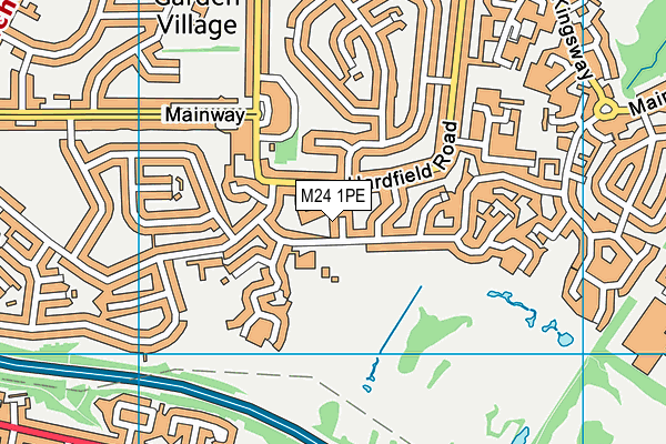 M24 1PE map - OS VectorMap District (Ordnance Survey)