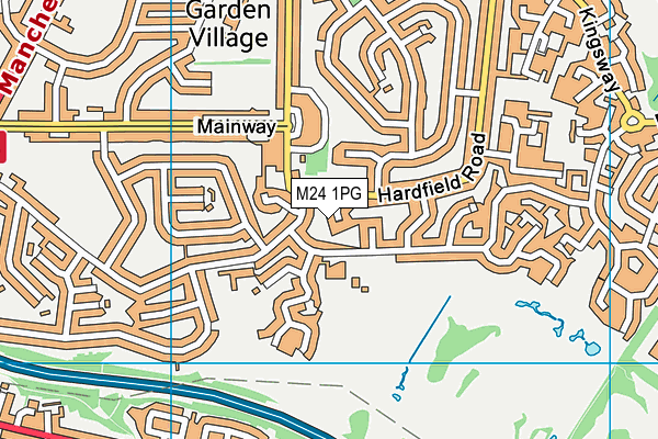 M24 1PG map - OS VectorMap District (Ordnance Survey)